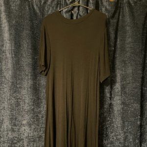 midi large black swing dress